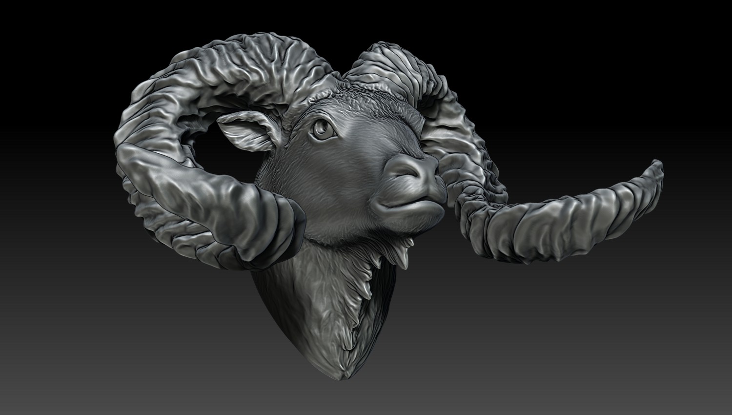 Decorative figurine of the Bighorn Ram Head.